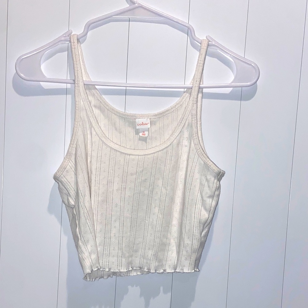 Colsie Cream Ribbed Camisole